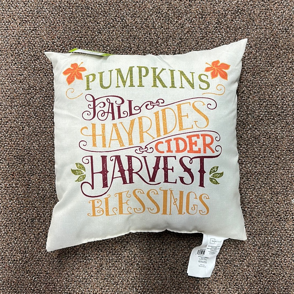Indoor/outdoor fall pillow